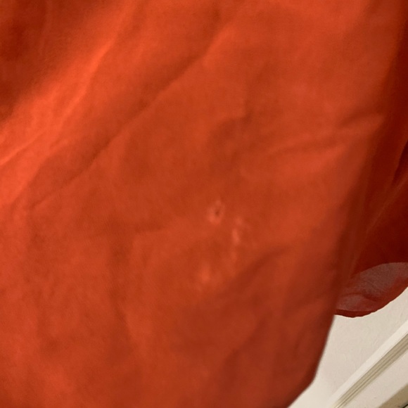 Entro Burnt Orange Faux Wrap Bell Sleeve Dress L - Picture 5 of 7